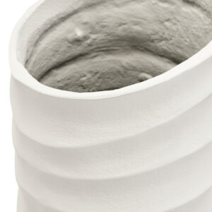 Mira Large Ivory Finish Rippled Vase