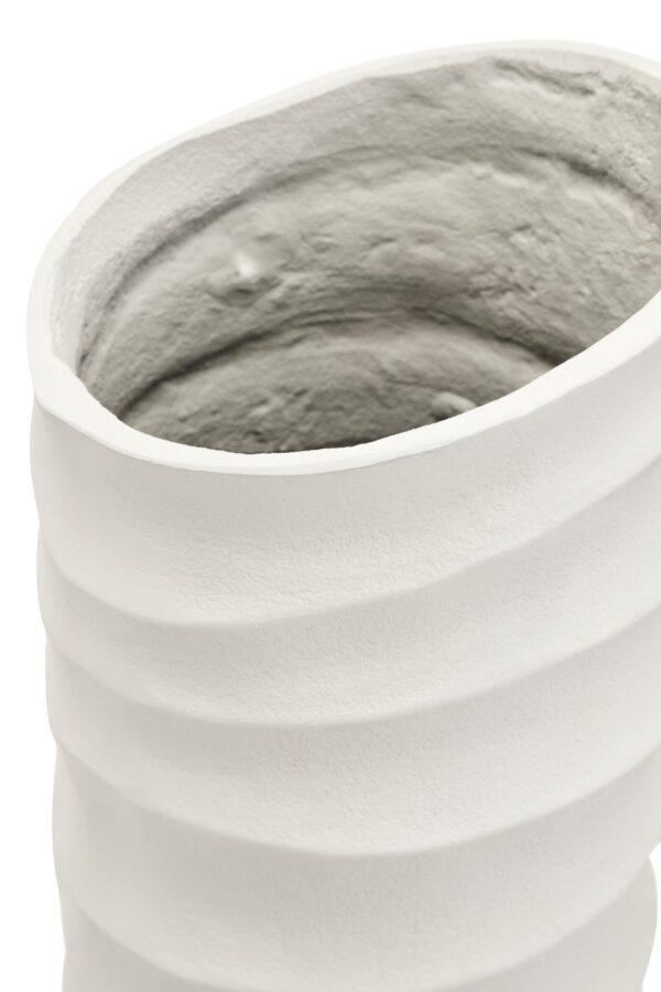 Mira Large Ivory Finish Rippled Vase