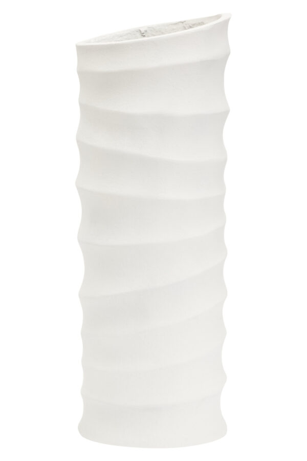 Mira Small Ivory Finish Rippled Vase