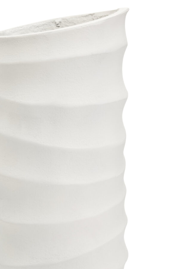 Mira Small Ivory Finish Rippled Vase