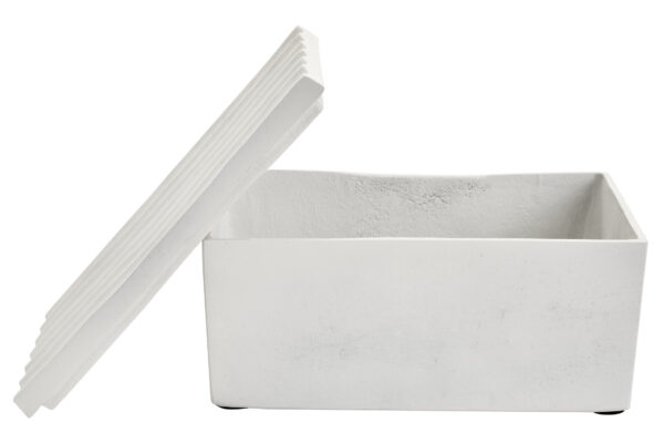 Mira Large Ivory Finish Rippled Box