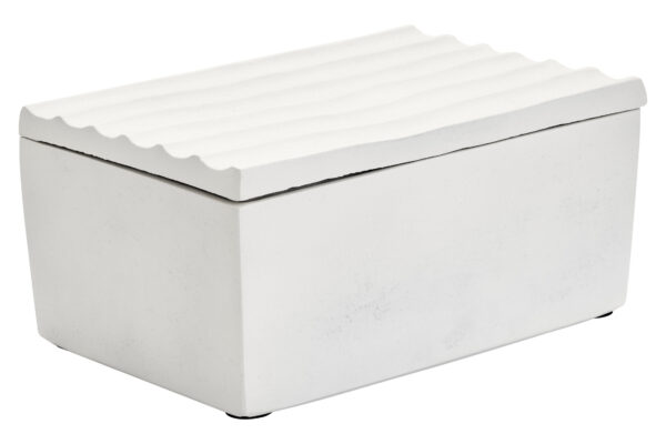 Mira Large Ivory Finish Rippled Box