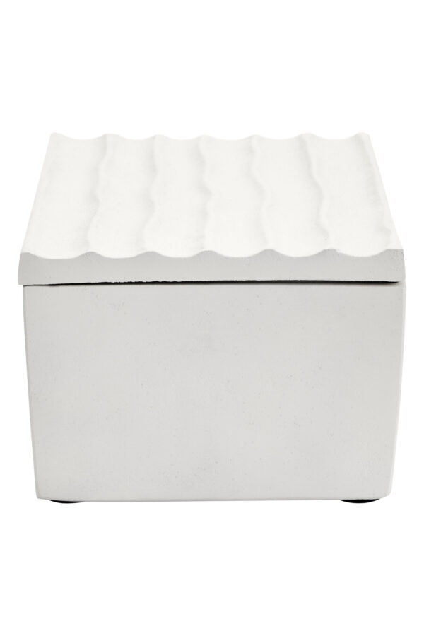 Mira Large Ivory Finish Rippled Box