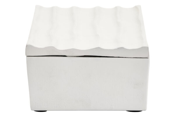 Mira Small Ivory Finish Rippled Box