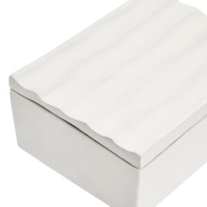 Mira Small Ivory Finish Rippled Box