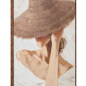 Astratto Textured Wall Art with Lady In The Straw Hat