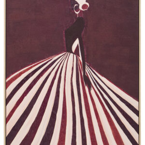 Astratto Textured Wall Art with Lady In The Stripe Dress