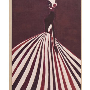 Astratto Textured Wall Art with Lady In The Stripe Dress