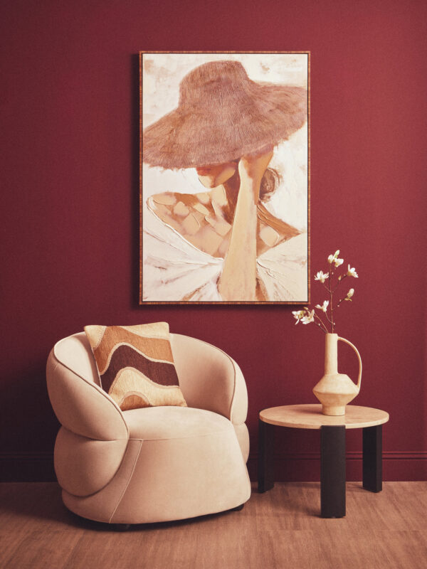 Astratto Textured Wall Art with Lady In The Straw Hat