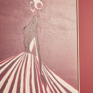 Astratto Textured Wall Art with Lady In The Stripe Dress