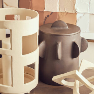 Prato Small Textured Cream Candle Holder