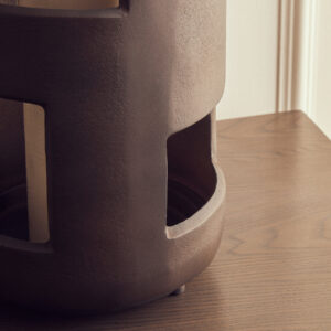 Prato Large Textured Brown Candle Holder