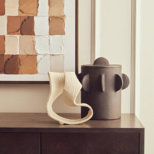 Prato Small Cream Abstract Swirl Sculpture