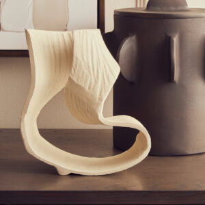 Prato Small Cream Abstract Swirl Sculpture