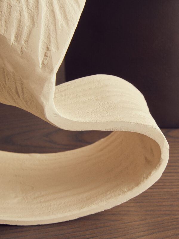 Prato Small Cream Abstract Swirl Sculpture