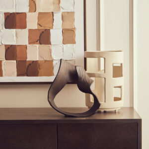 Prato Large Brown Abstract Swirl Sculpture