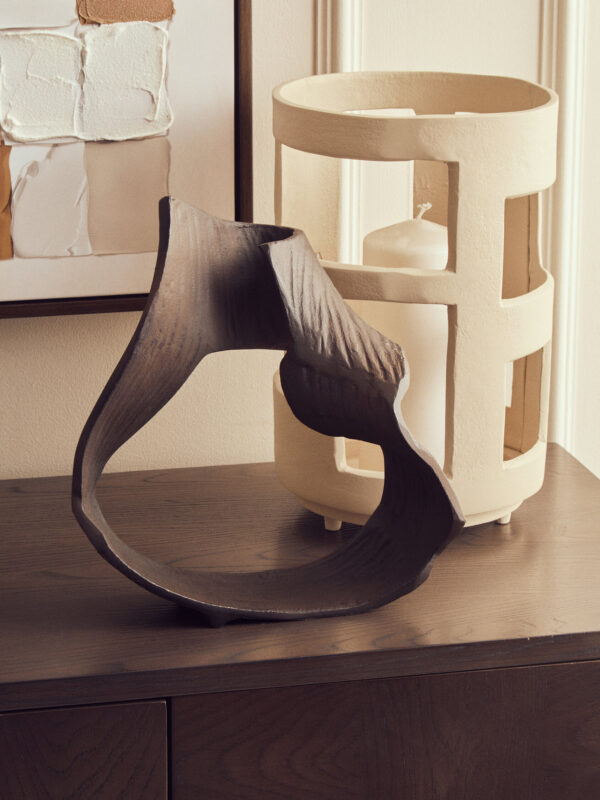 Prato Large Brown Abstract Swirl Sculpture