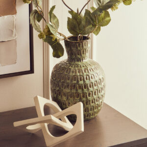Prato Cream Finish Square Knot Sculpture