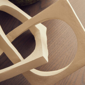Prato Cream Finish Square Knot Sculpture