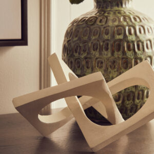 Prato Cream Finish Square Knot Sculpture