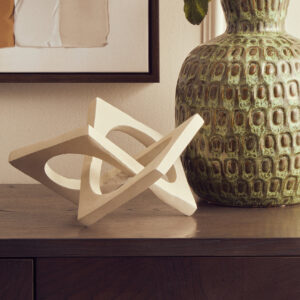 Prato Cream Finish Square Knot Sculpture
