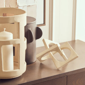 Prato Cream Finish Square Knot Sculpture