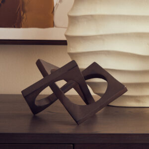 Prato Brown Finish Square Knot Sculpture