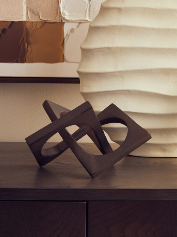 Prato Brown Finish Square Knot Sculpture