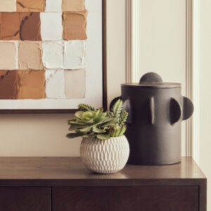 Prato Large Round Textured Black Box