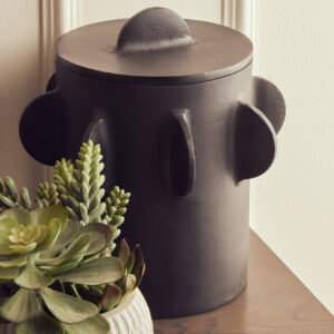 Prato Large Round Textured Black Box