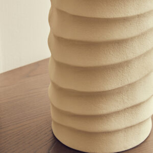 Mira Large Ivory Finish Rippled Vase