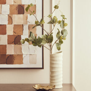 Mira Small Ivory Finish Rippled Vase