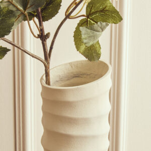 Mira Small Ivory Finish Rippled Vase