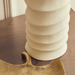 Mira Small Ivory Finish Rippled Vase