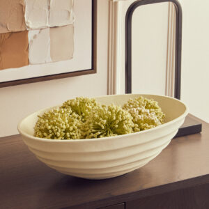 Mira Ivory Finish Rippled Bowl