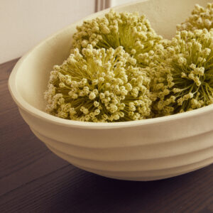 Mira Ivory Finish Rippled Bowl