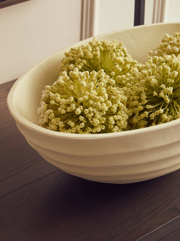 Mira Ivory Finish Rippled Bowl