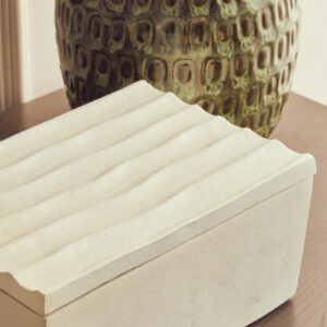 Mira Large Ivory Finish Rippled Box