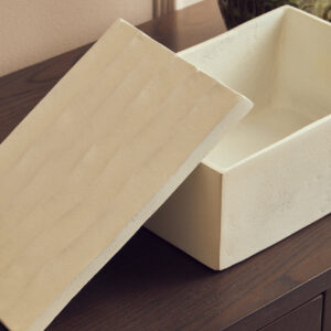 Mira Large Ivory Finish Rippled Box