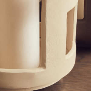 Prato Small Textured Cream Candle Holder