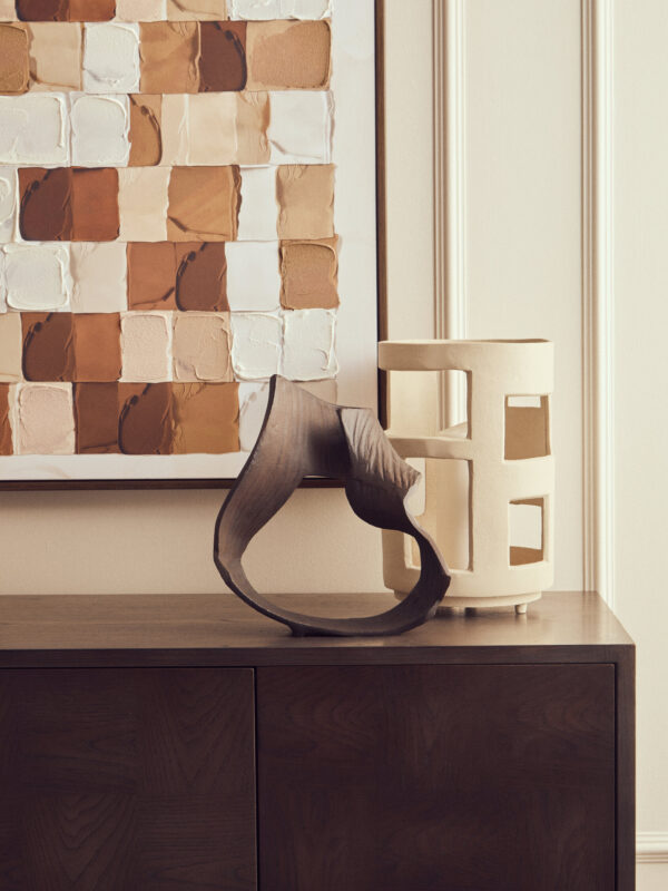 Prato Small Textured Cream Candle Holder