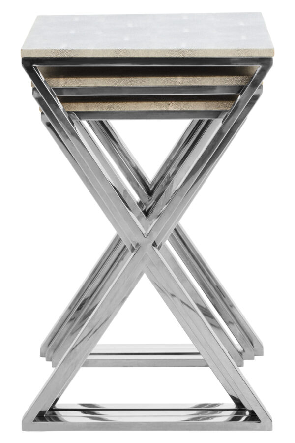 Cardona Nest of Three Shagreen Effect Tables