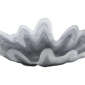 Galene Fluted Grey Glass Plate