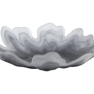 Galene Fluted Grey Glass Plate