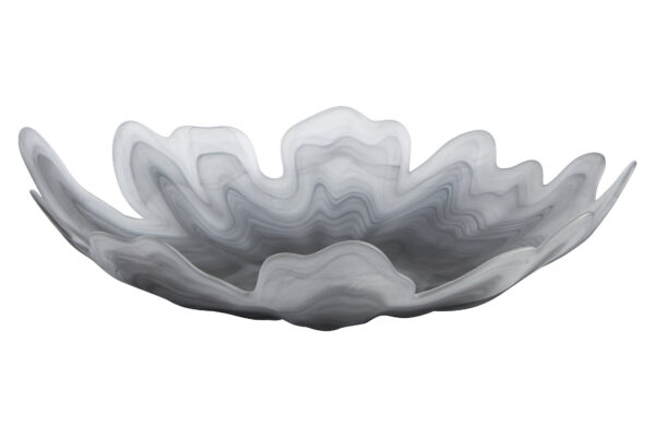 Galene Fluted Grey Glass Plate