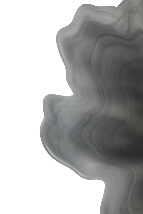 Galene Fluted Grey Glass Plate