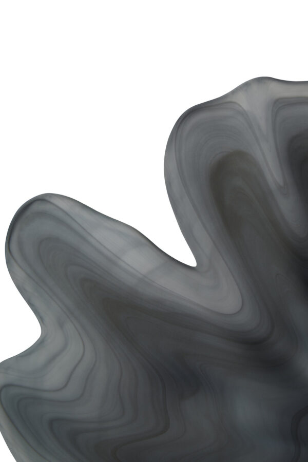 Galene Fluted Grey Glass Pedestal Bowl