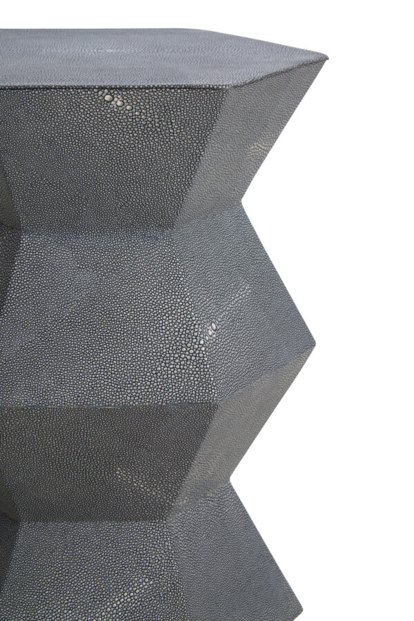 Cardona Blue Shagreen Effect Side Table