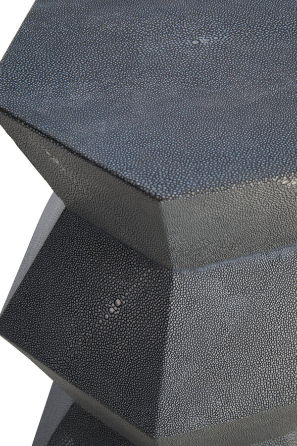 Cardona Blue Shagreen Effect Side Table
