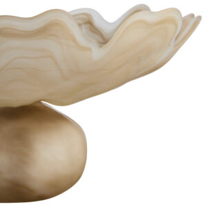 Galene Fluted Natural Glass Pedestal Bowl